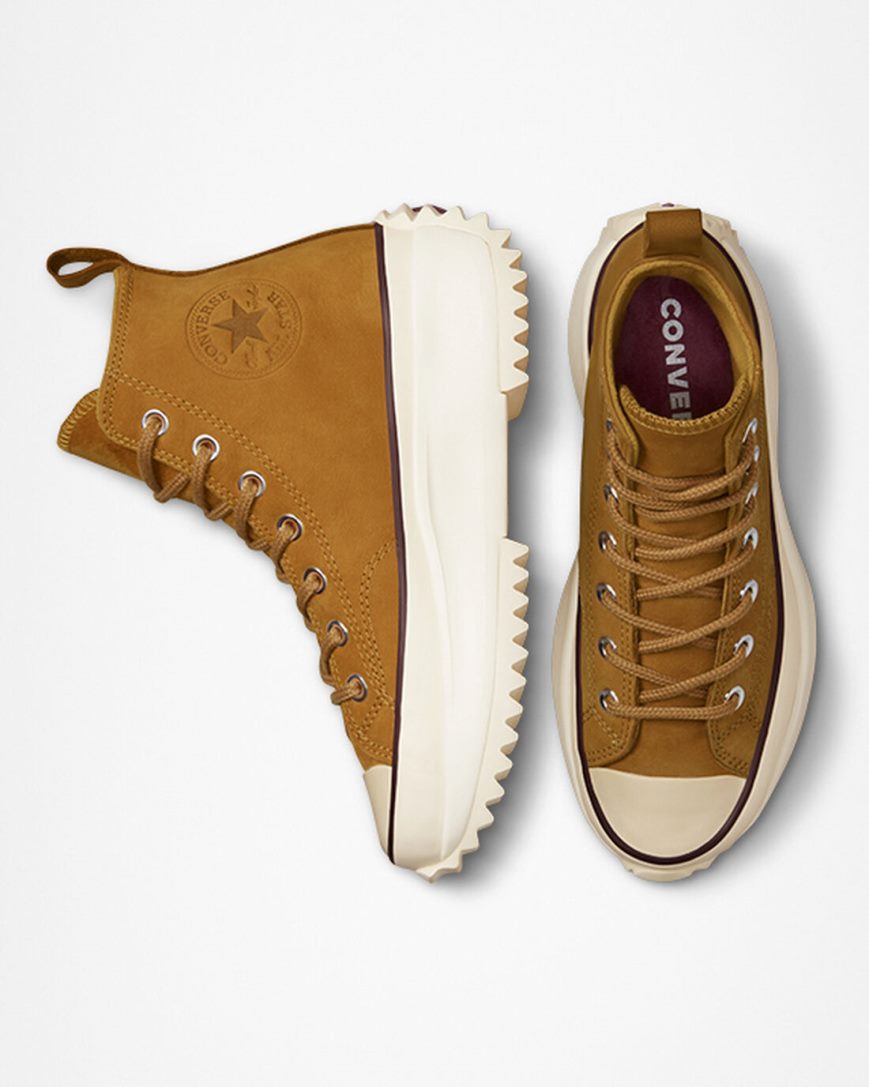 Men's Converse Run Star Hike High Top Platform Shoes Brown / Grey | AU 63408A